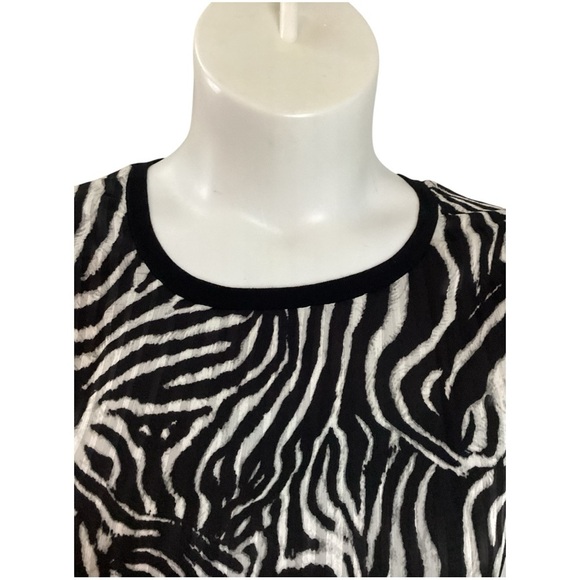 Jones New York Black and White Zebra Print Tank Top, Plus Size 3X - Picture 3 of 9